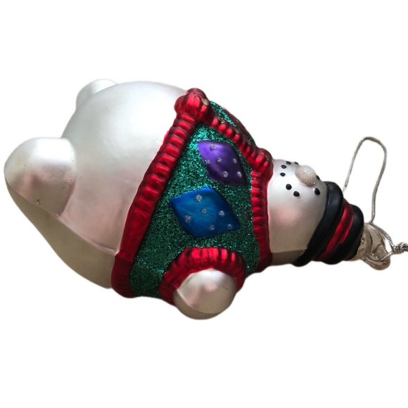 Department 56 Snowman With Sweater Mercury Glass Handpainted Ornament 5.5" - Picture 5 of 7